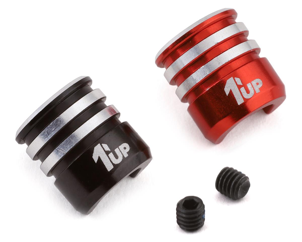 1UP Racing Heatsink Bullet Plug Grips (Black/Red) (Fits LowPro Bullet Plugs), 1UP-190434