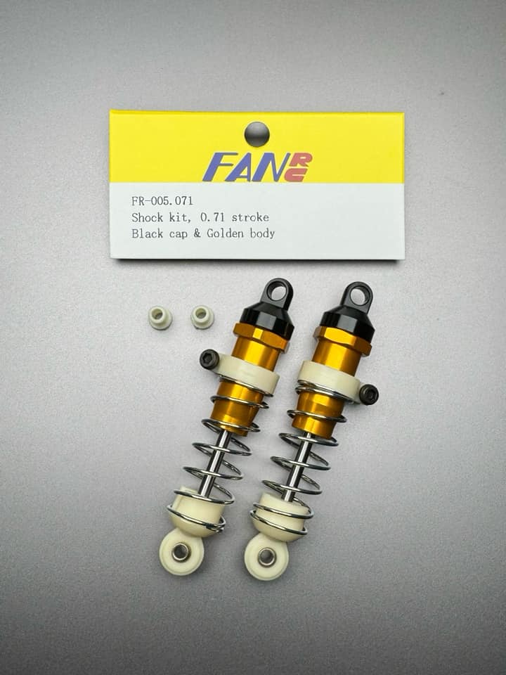 Fan RC Shock Kit, 0.71 Stroke Golden Body & Black Cap, FR-005.071