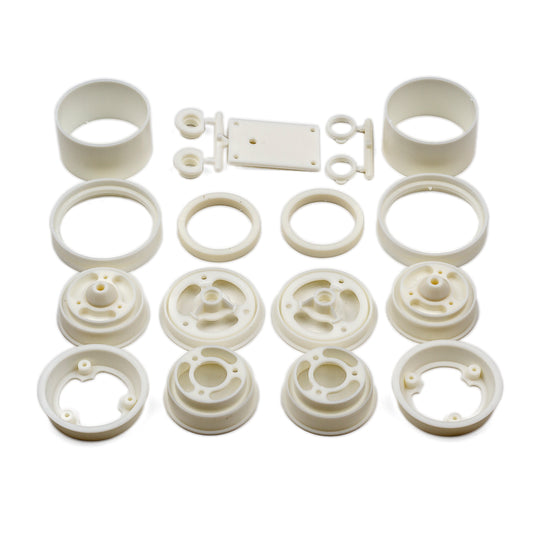 RC10 Wheels, front and rear, white, ASC-6643