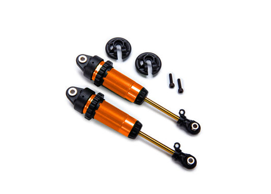 Shocks, GTR xx-long orange-anodized, PTFE-coated bodies with TiN shafts (fully assembled, without springs) (2), TRA-7462ORNG