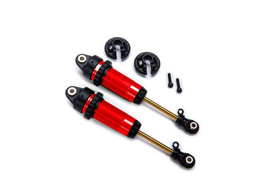 Shocks, GTR xx-long red-anodized, PTFE-coated bodies with TiN shafts (fully assembled, without springs) (2), TRA-7462RED