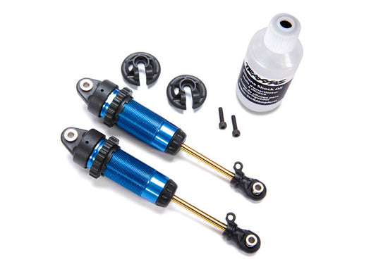 Shocks, GTR xx-long blue-anodized, PTFE-coated bodies with TiN shafts (fully assembled, without springs) (2), TRA-7462