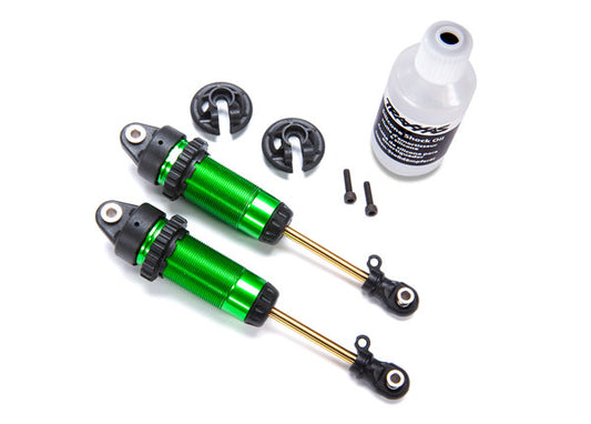 Shocks, GTR xx-long green-anodized, PTFE-coated bodies with TiN shafts (fully assembled, without springs) (2), TRA-7462G