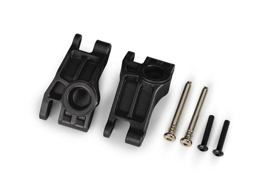 Extreme Heavy Duty Rear Stub Axle Carriers (left & right)/ 3x31mm hinge pins (2)/ 3x18mm BCS (2), TRA-9150