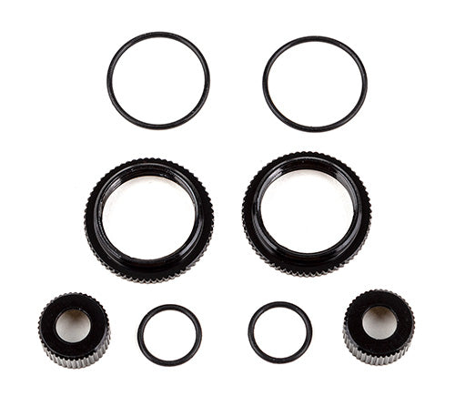 13mm Shock Collar and Seal Retainer Set, black aluminum ASC-91929