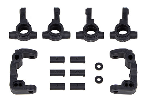 RC10B6.4 -1mm Scrub Caster and Steering Blocks, carbon ASC-91985