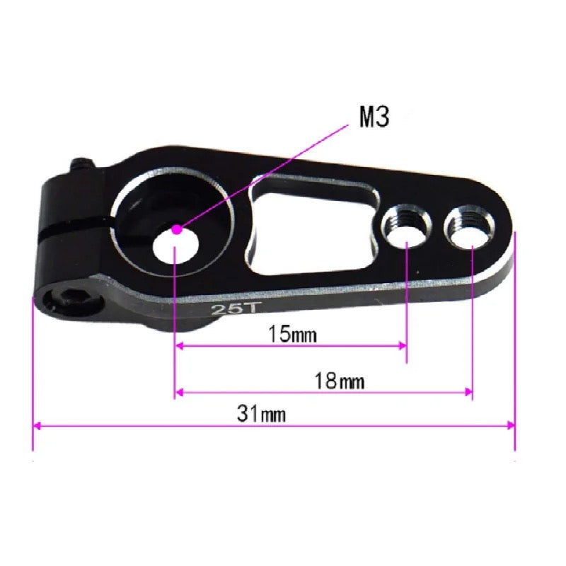 Aluminum Clamping Servo Horn 25T Spline, VRC-1130