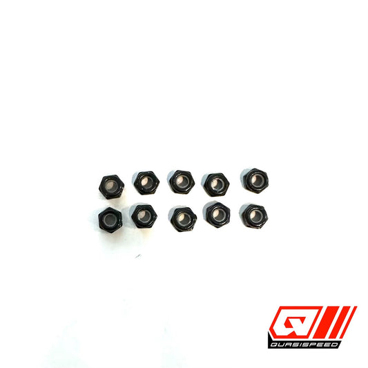 3mm Locknuts Black (10) QS-6833