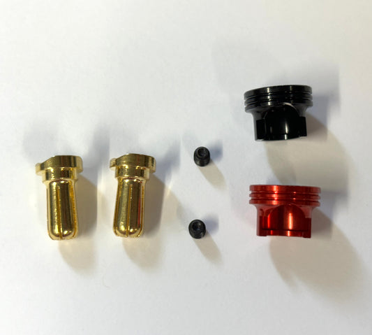 Low Profile Heatsink Bullet Plug Grips w/ 5mm Bullets (Black/Red), VRC-7026