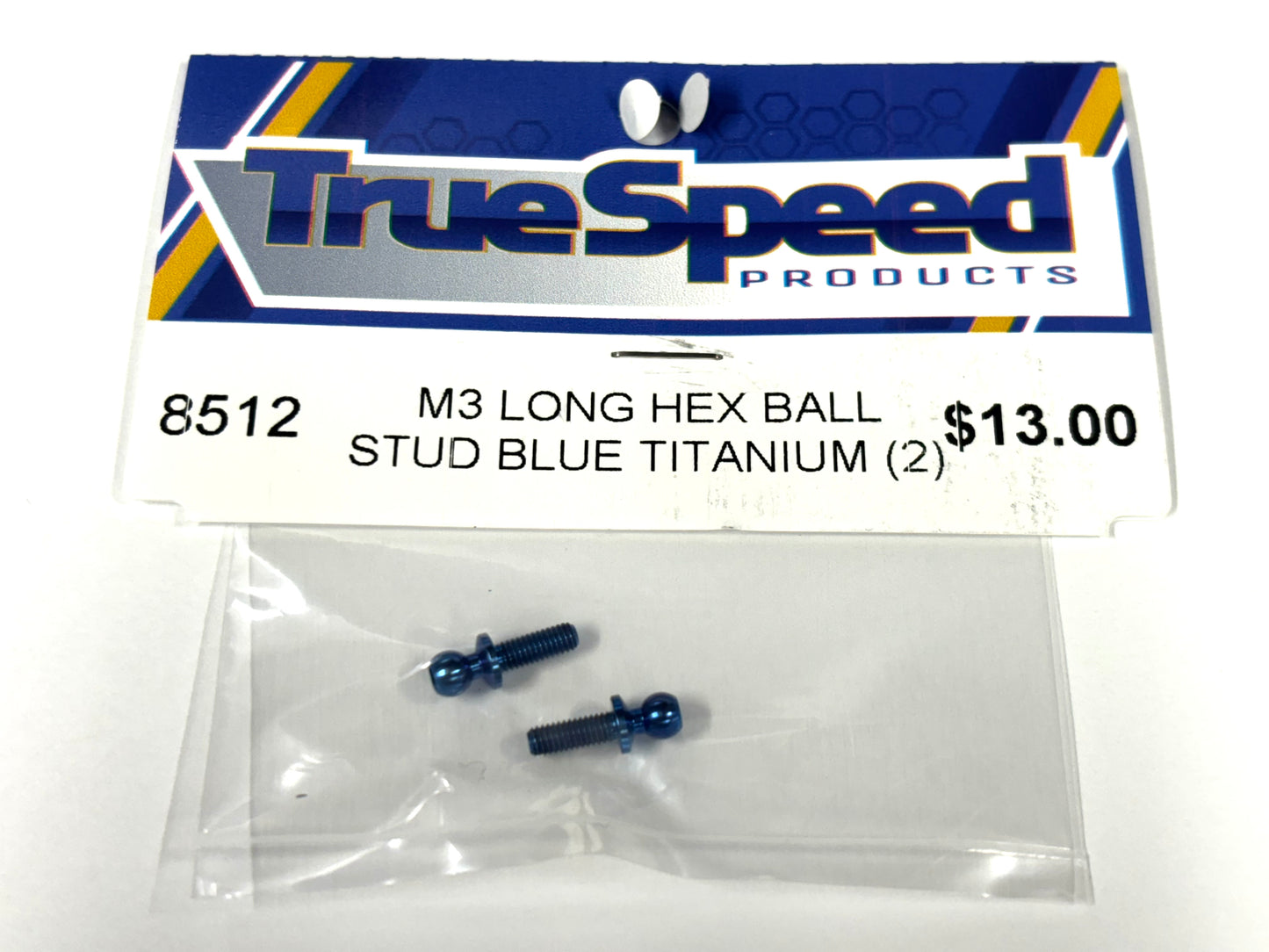 M3 Long Hex Ball Stud Blue Titanium (2), CW-8512