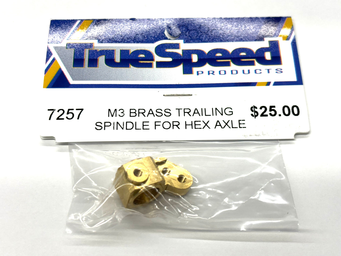 M3 Brass Trailing Front Spindle for Hex Axle, CW-7257