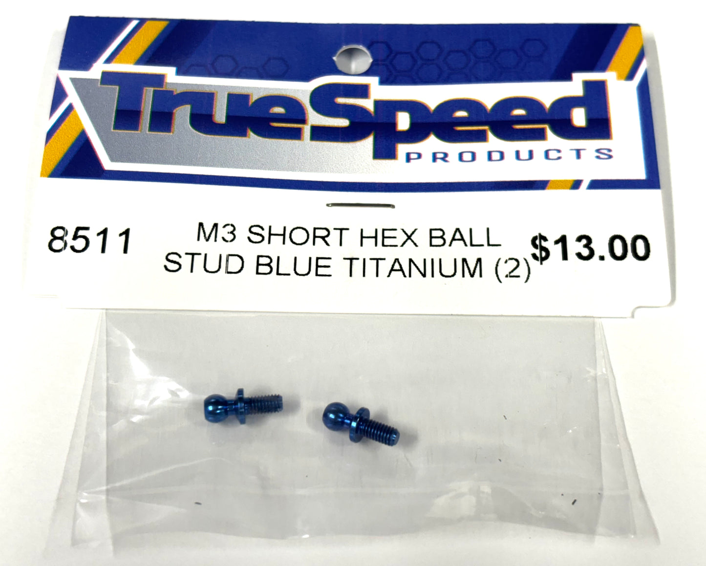 M3 Short Hex Ball Stud Blue Titanium (2), CW-8511