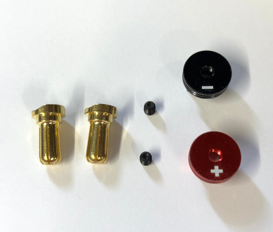 Low Profile Heatsink Bullet Plug Grips w/ 5mm Bullets (Black/Red), VRC-7026