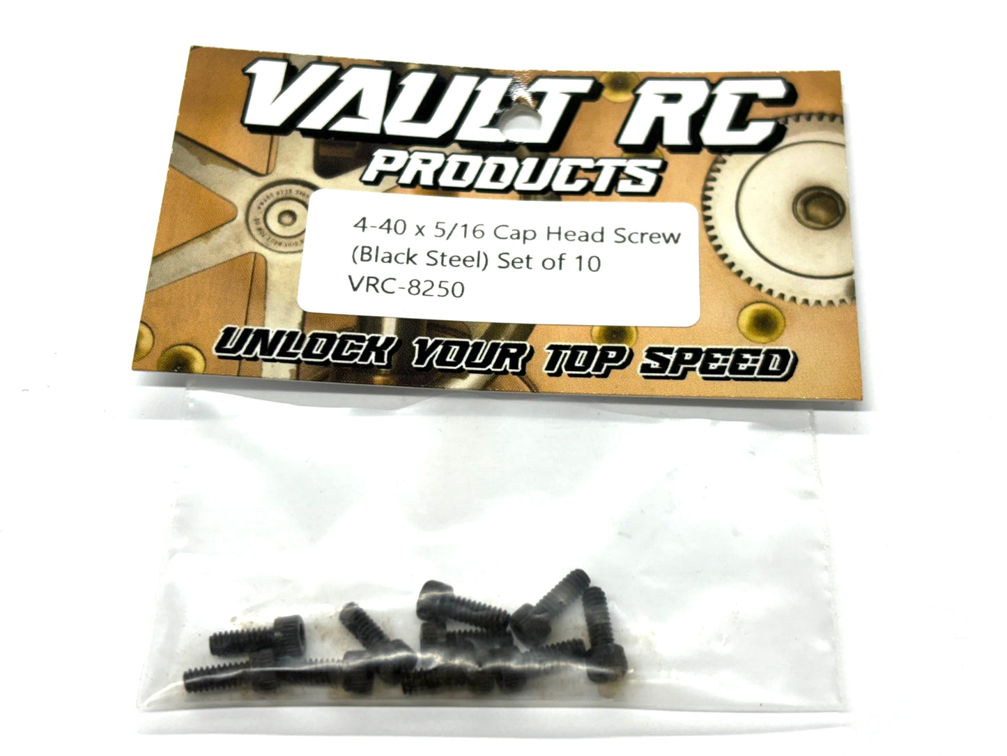 4-40 x 5/16 Cap Head Screw (Black Steel) Set of 10, VRC-8250