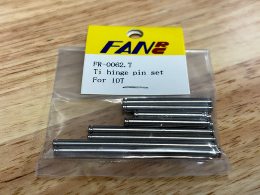 Fan RC Titanium Hinge Pin Set, fits 10T, FR-0062.T