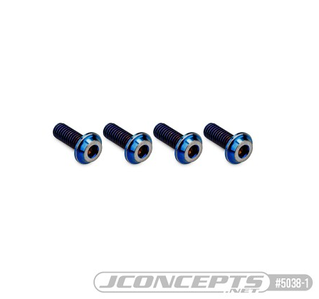 JConcepts 3x8mm Top Hat Titanium Screws (4pc), JCO-5038