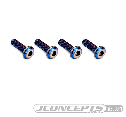 JConcepts 3x10mm Top Hat Titanium Screws (4pc), JCO-5039