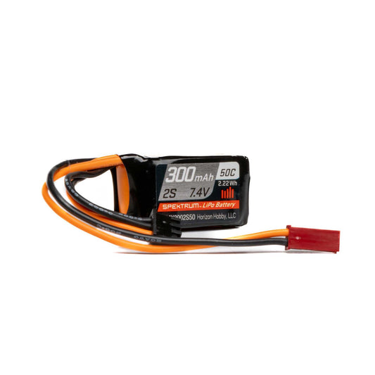 7.4V 300mAh 2S 50C LiPo Battery: JST-RCY, SPMX3002S50