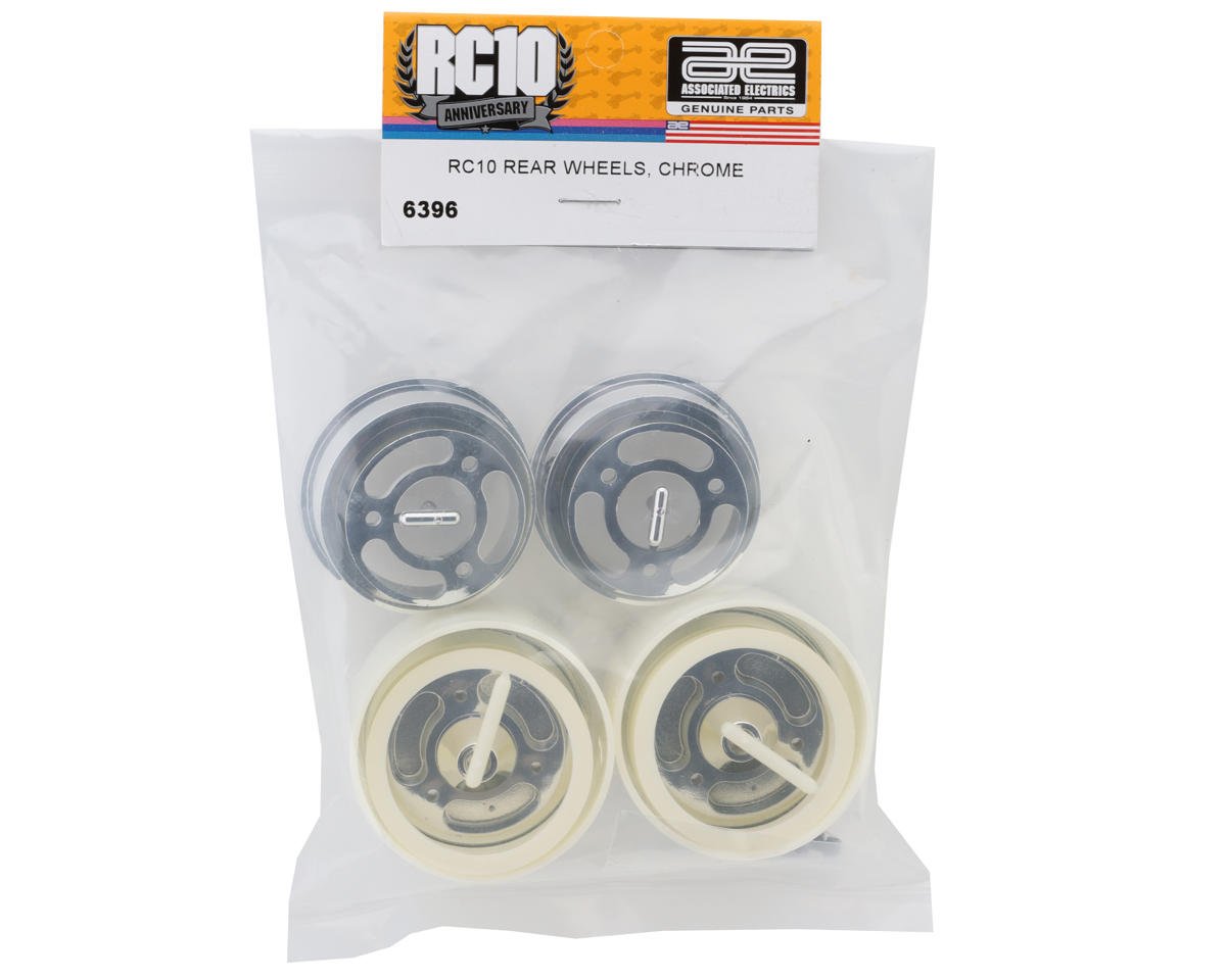 RC10 Rear Wheels (Chrome) (2), ASC-6396