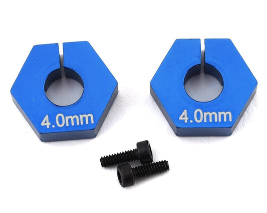 RC10 B6.2 4.0mm Clamping Wheel Hex (Blue) (2), ASC-91862