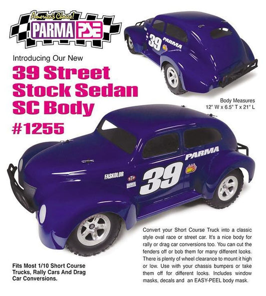 Parma '39 Street Stock Coupe 1/10 Scale Short Course Drag Clear Body, PAR1255