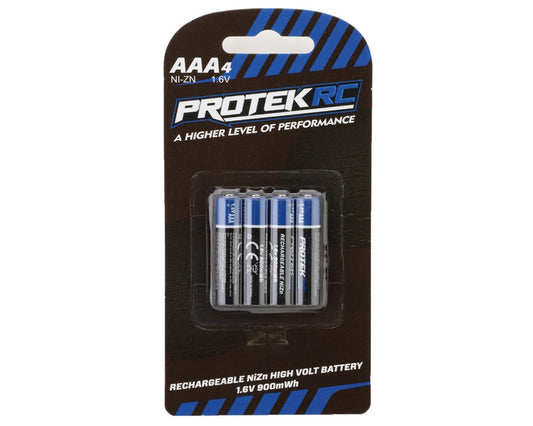 ProTek RC High Voltage Rechargeable AAA NiZn Batteries (4) (1.6V/900mWh) (Mini-Z), PTK-5580