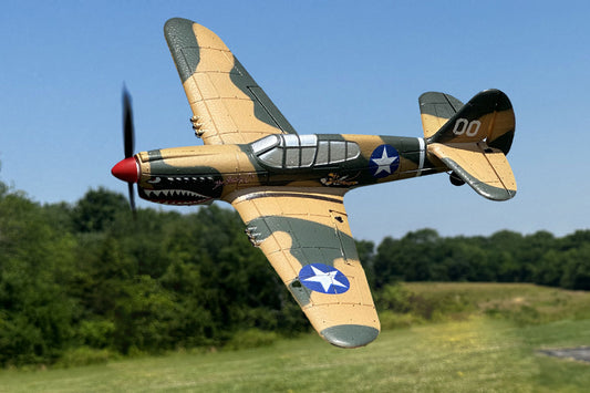 Curtiss P-40 Warhawk Micro RTF Airplane with PASS (Pilot Assist Stability Software) System