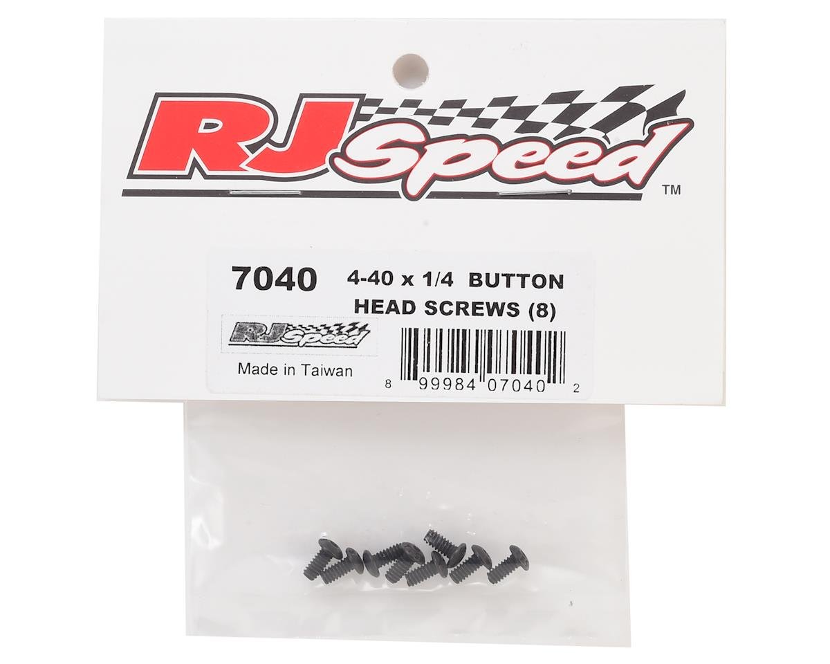 RJ Speed 4-40 x 1/4” Button Head Screws (8), RJS7040