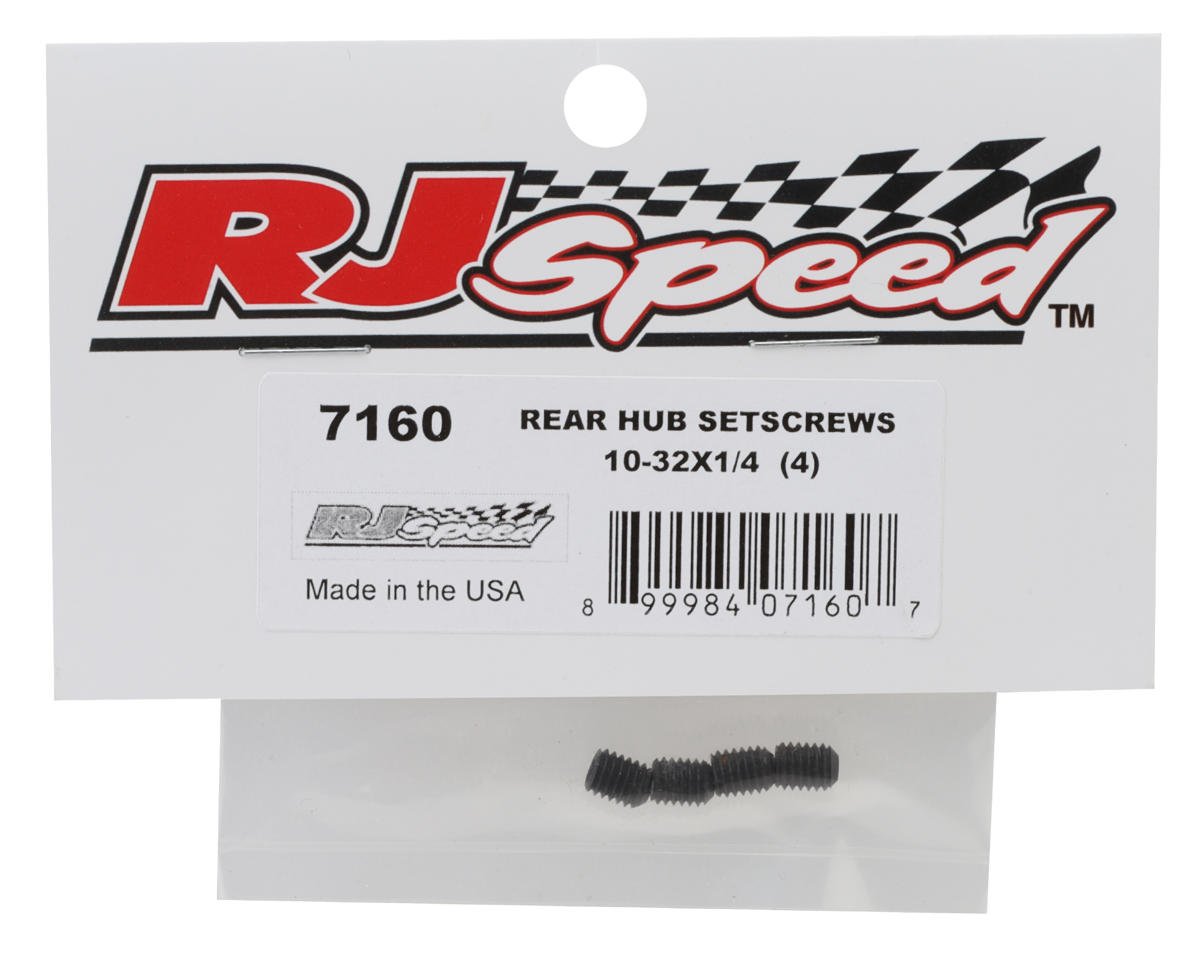 RJ Speed Rear Hub Set Screws 10-32 x 1/4” (4), RJS7160