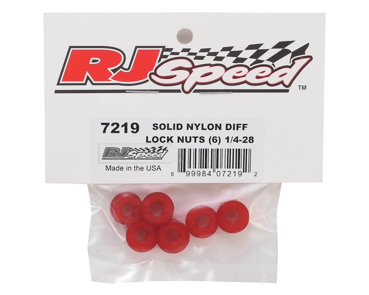 RJ Speed Solid Nylon Diff Nuts Red 1/4-28 (6), RJS7219