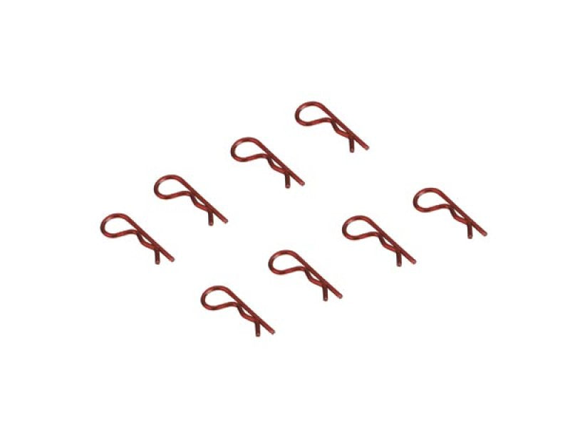 Dynamite RC Anodized Body Clips, Red (8), DYN-5525