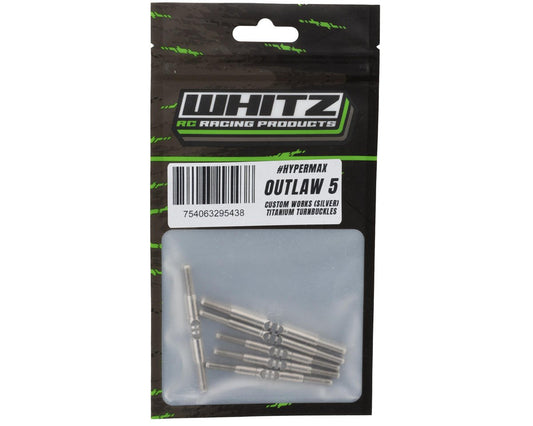 Whitz Racing Products Custom Works Outlaw 5 HyperMax 3.5mm Titanium Turnbuckles (Silver) (6), WRP-CWOUT5-HM