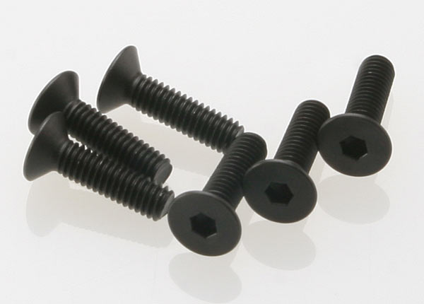 Screws, 4x15mm countersunk machine (hex drive) (6) TRA-2546