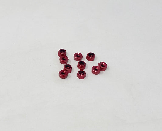 3mm Hex Lock Nut Aluminum 6mm Hex (Red), VRC-30186