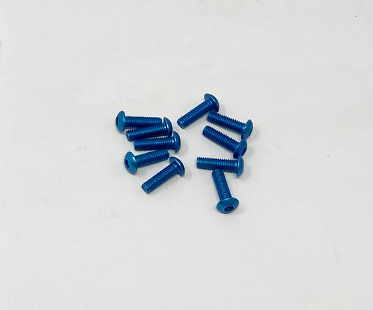 M3 x 0.5 x10mm Button Head Socket Screws (Blue Aluminum) Set of 10, VRC-30659