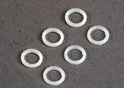 White plastic washers (5x8x1.0mm) (6) TRA-3685