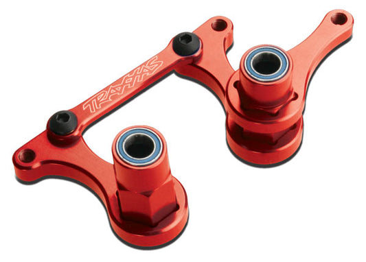Steering bellcranks, drag link (red-anodized 6061-T6 aluminum)/ 5x8mm ball bearings (4)/ hardware (assembled) 3743X