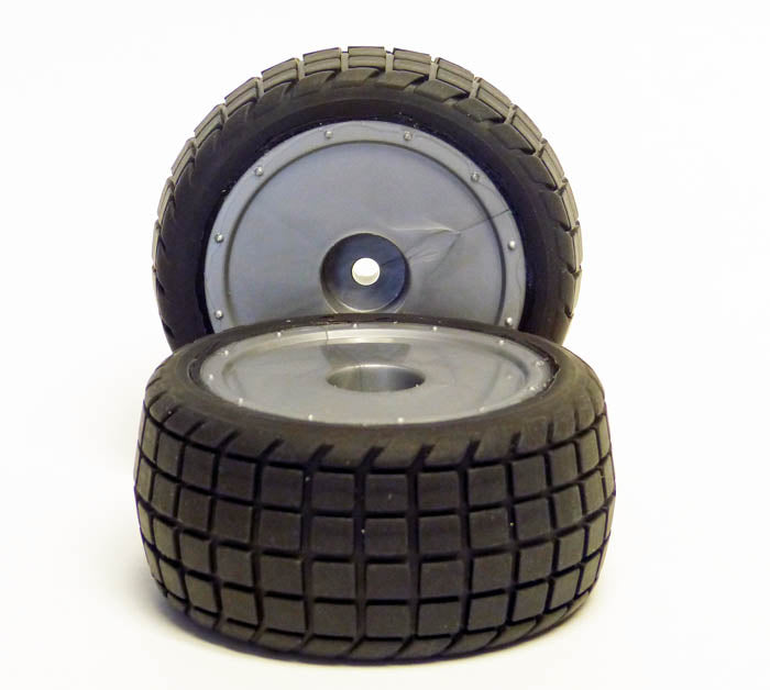 Sticker 2 Rear Pre-Mounted Rubber Tires (Std, Org)