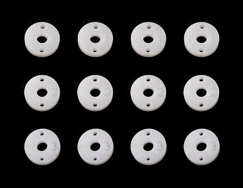 Shock Piston, PTFE, 4 each of #1, #2, #3, to adjust dampening ASC-6465