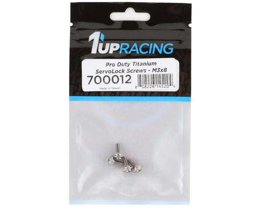1UP-700012 - 1UP Racing Pro Duty Titanium ServoLock Screws (3x8mm)
