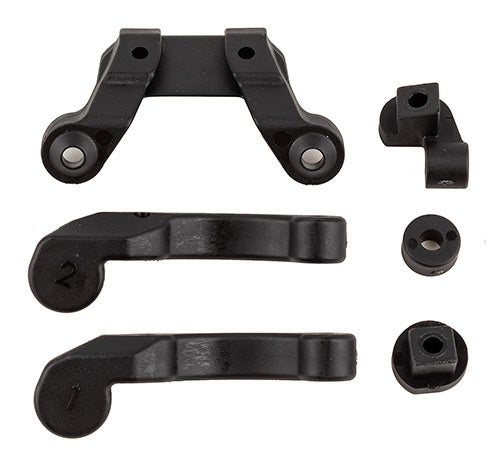 RC10B6.4 Front Wing Mount, Fan Mounts, and Battery Brace Shim Set ASC-91978