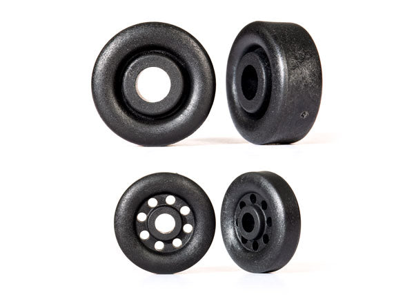 Wheels, wheelie bar, black (26mm (2), 18mm (2)) 9461