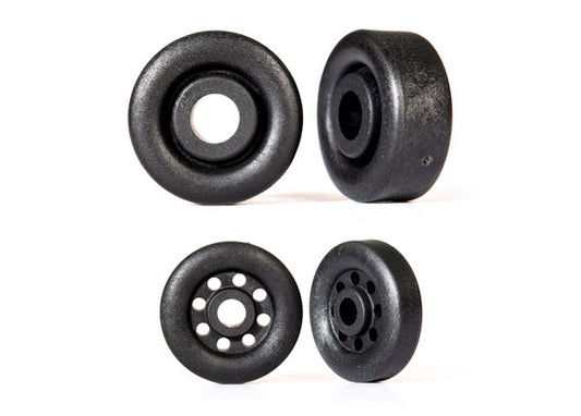 Wheels, wheelie bar, black (26mm (2), 18mm (2)) 9461