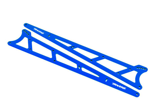 Side plates, wheelie bar, blue (aluminum) (2) 9462X