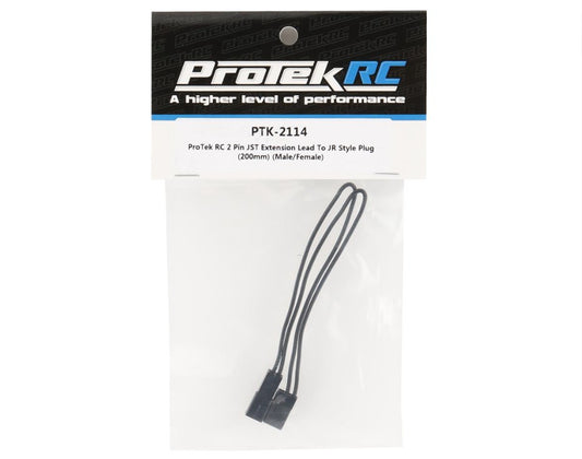 ProTek RC 2 Pin JST Extension Lead to JR Servo Style Plug (200mm) (Male/Female) PTK-2114