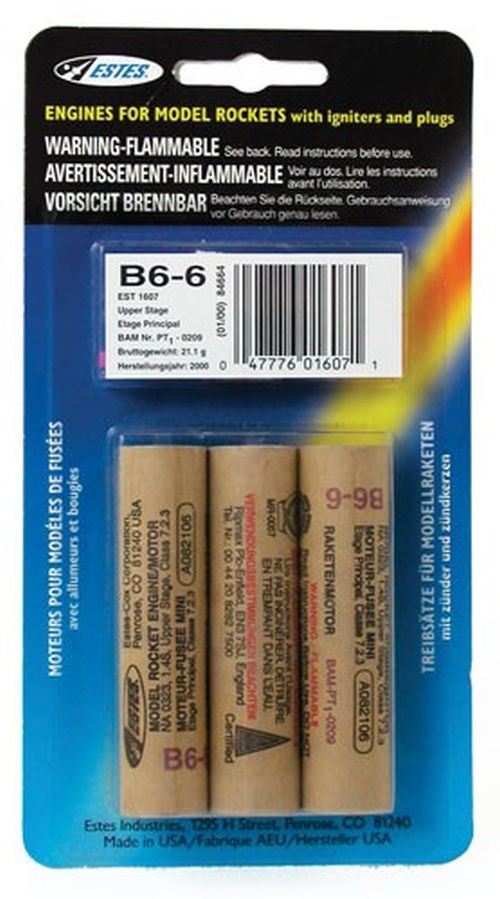 B6-6 Model Rocket Engines (3pk) – EST-1607