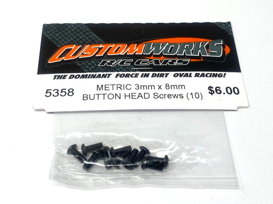 3mm X 8mm Button Head Screws metric (10) CW-5358