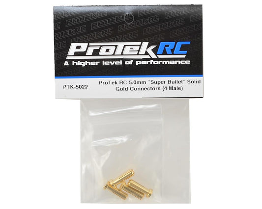 5.0mm "Super Bullet" Solid Gold Connectors (4 male) PTK-5022