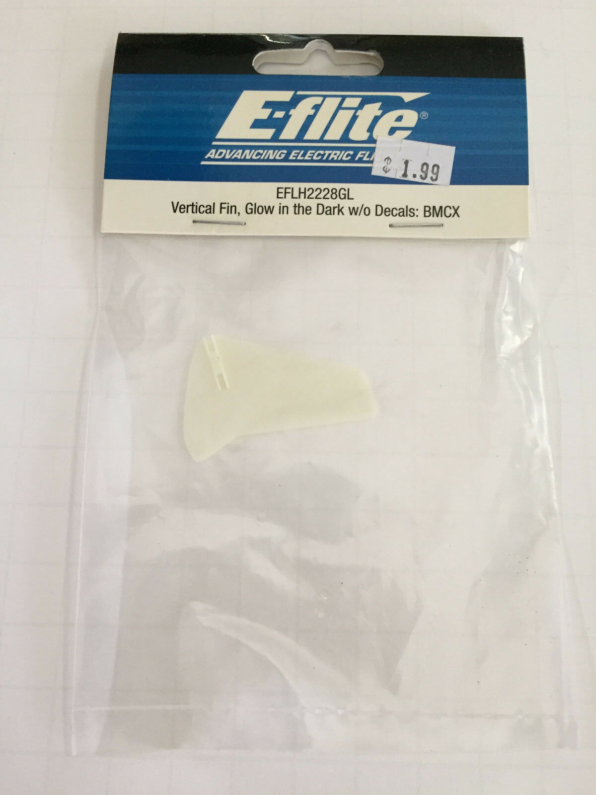 E-Flite BMCX Vertical Fin Glow in the Dark w/o Decals, EFLH2228GL