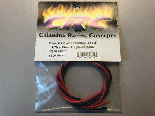 CRC 2 Wire Power Hookup set 2' Ultra Flex 16 gauge red black  #4032 (bx10)